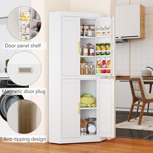 63" Metal Corner Kitchen Pantry Cabinet