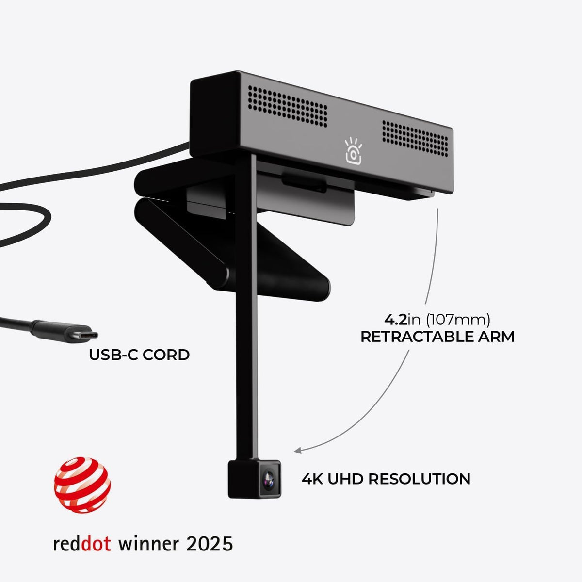 Pro 4K Eye Contact Webcam, Eye Level Cam for PC & Mac
