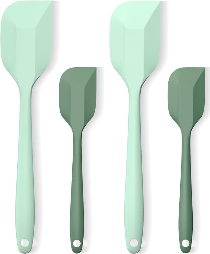 Silicone Spatula Set, Premium Spatulas Silicone Heat Resistant 2 Small & 2 Large Flexible Scraper for Nonstick Cookware, Rubber Spatula for Kitchen Mixing Baking Cooking Use, Soft Spatula - Set of 4