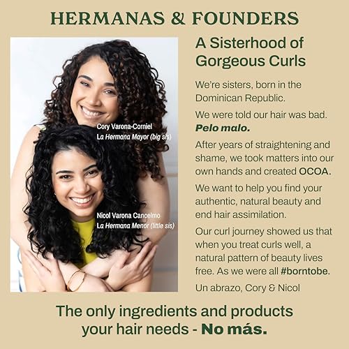 OCOA Curl Care Shampoo & Conditioner Duo – Sulfate-Free with Apple & Cupuaçu Butter, Moisture Retention, Hair Growth, and Healthy Scalp – For Wavy, Curly, Dry, Damaged & Color-Treated Hair – 10oz