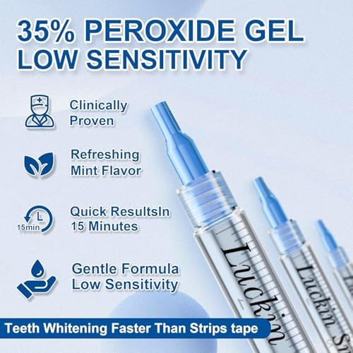 LUCKIN SMILE 10pcs Teeth Whitening Gel Refill with 35% Carbamide Peroxide Suitable for Sensitive Teeth Whitening, Teeth Whiteners Used in Conjunction with Teeth Whitening Kits