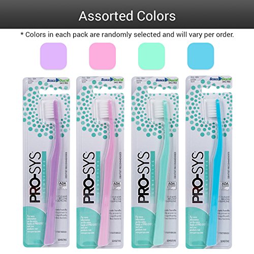 PRO-SYS® Extra Soft Toothbrush with Double Tapered Bristles for Extra Sensitive Gums, Pack of 4 (ADA Accepted)
