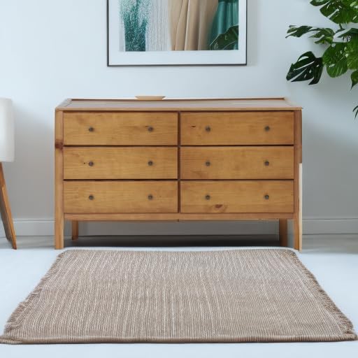 Grain Wood Furniture Shaker 6-Drawer Dresser, Solid Wood with a Walnut Finish