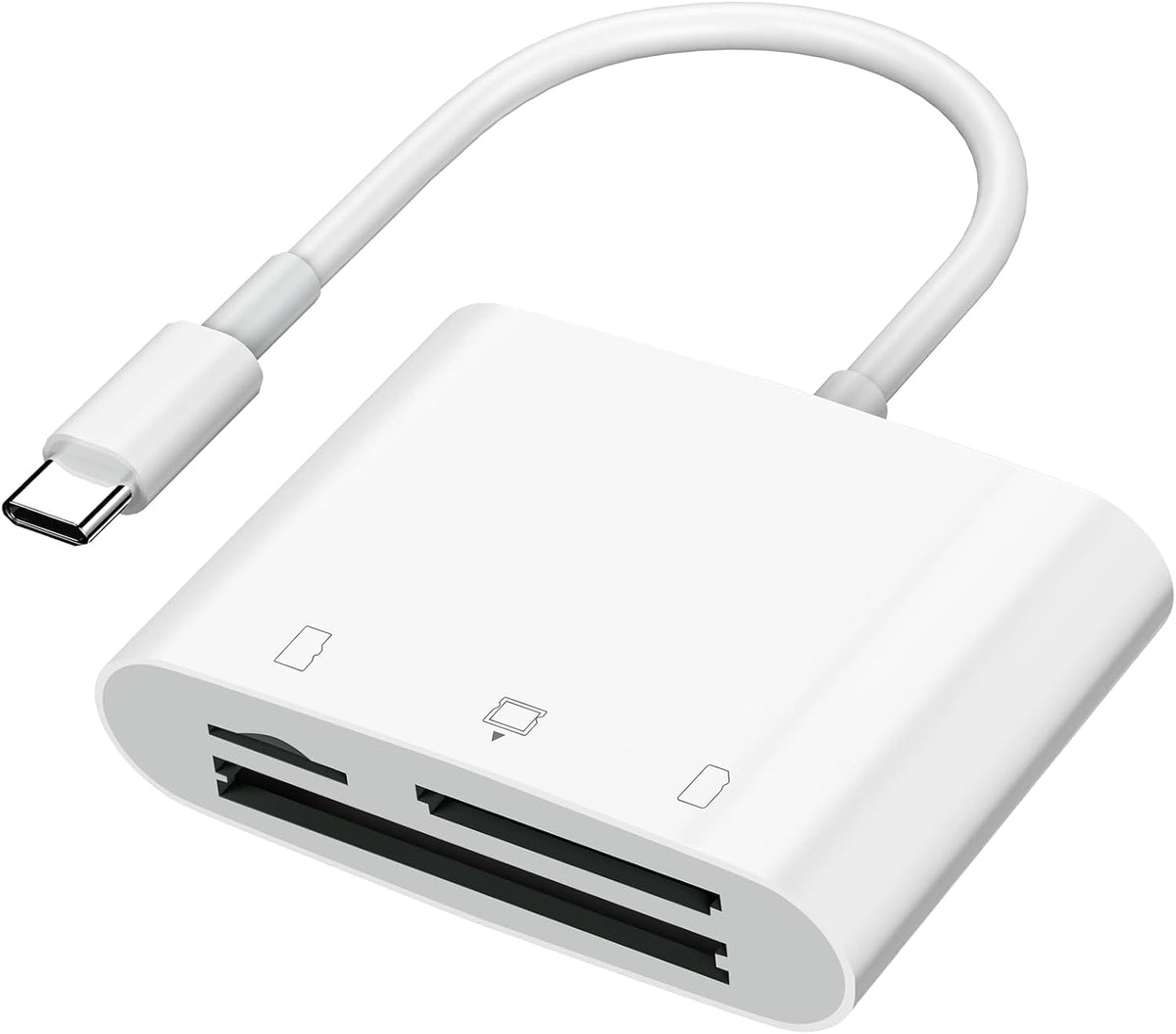 SD Card Reader USB C for iPhone 15/Android Phone/iPad/Mac/Laptop, Three Card Slot Micro SD Card Reader Supports SD Micro SD CF Card, Digital Camera Viewer Memory Card Reader Parallel Port Cards