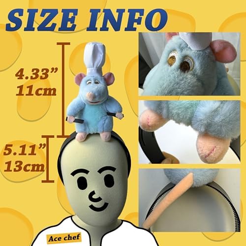 Rat Headband Clip Grabs Hair Rat Plush Toy Mouse Ears Stuffed Animal Costume Props Funny for Adults
