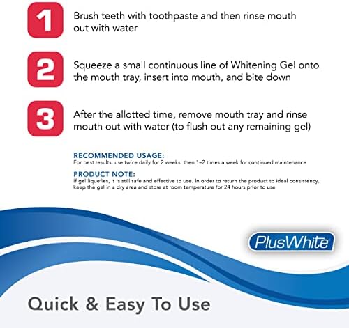Plus White Whitening Kit - 5 Minute Speed Whitening Gel & Comfort Fit Mouth Tray - Professional Teeth Whitening Kit w/Dentist Approved Ingredient for Tooth Whitening (2 oz)