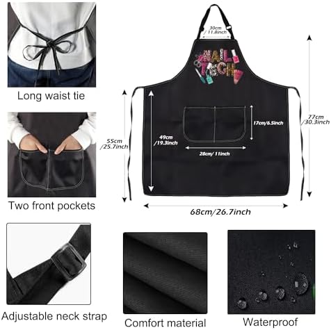 PXTIDY Nail Apron with Pockets - Waterproof Gift for Nail Techs & Salons - Adjustable