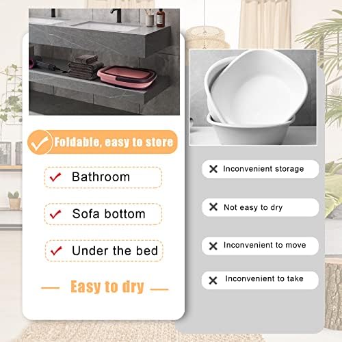 Collapsible Soak Tub with Handle For Foot Spa, Pedicure, Foot Soak Bath 15L/4 Gallons Massager Basin for Dry Cracked Feet, Home Spa Treatment