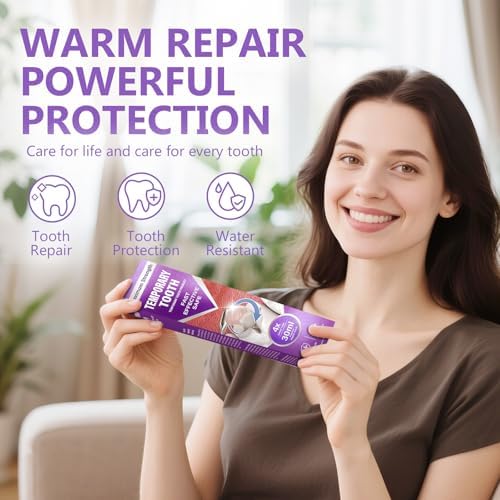 Tooth Repair Kit-for Broken Teeth, Moldable False Teeth-Filling Repair Kit, Fake Teeth DIY at Home, Fixing Missing & Broken Tooth Replacements, with 4 Dental Tools