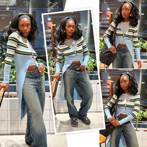 Quantum Love Yaki Curly Headband Wigs for Black Women - Kinky Straight Black Headband Curly Ends Synthetic Wear and Go Glueless Half Wig with Headbands Attached
