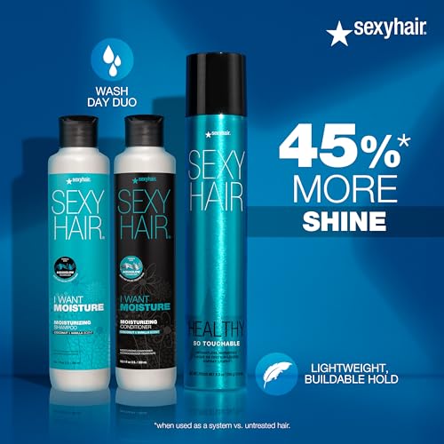 SEXYHAIR I WANT MOISTURE Shampoo/Conditioner, 10.1oz | Tames Frizz | Increases Shine by 60% | All Hair Types