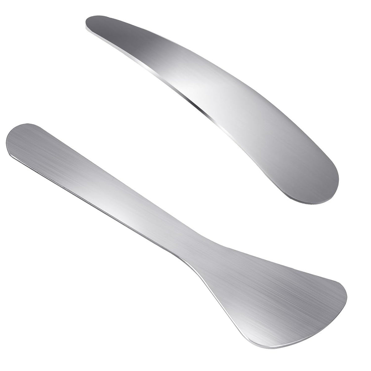 2Pcs Mini Metal Cosmetic Spatulas, Makeup Spatulas, Skincare Spatula, Cream Spatula, Beauty Accessories for Mixing and Sampling Plant Masks, Skin Care Creams, Eye Cream, Essences(Style 2)