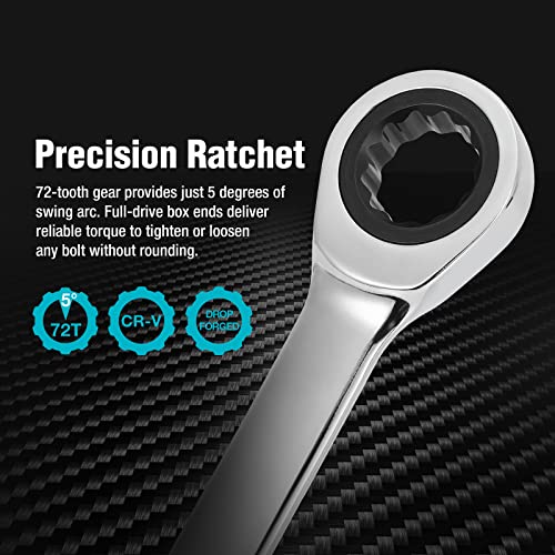DURATECH 10mm Extra Long Ratcheting Wrench, Metric, CR-V Steel - size: 10mm