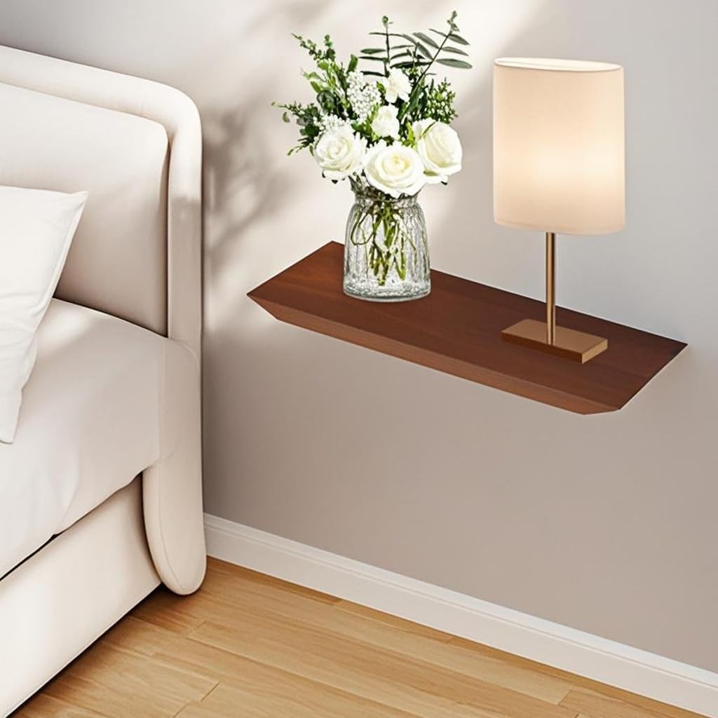 FANTERSI Floating Shelves for Wall Set of 3, Wall Shelves for Bedroom, Wood Shelves for Living Room, Bathroom, Room Decor (1, Brown)