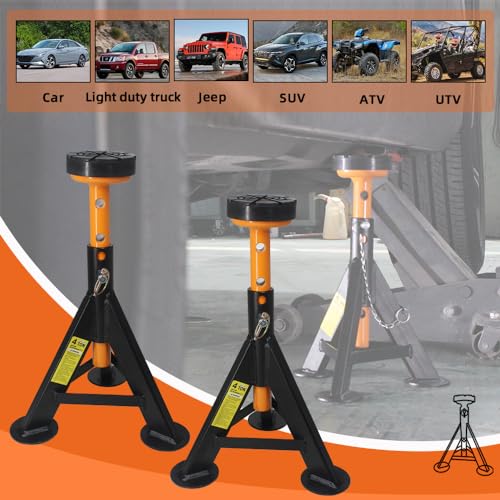 BESTOOL Jack Stands 4 ton, Jack Stand with Security Locking Pins 8,000 lbs Capacity, 2 Pack (Black) - color: Standard Jack Stand