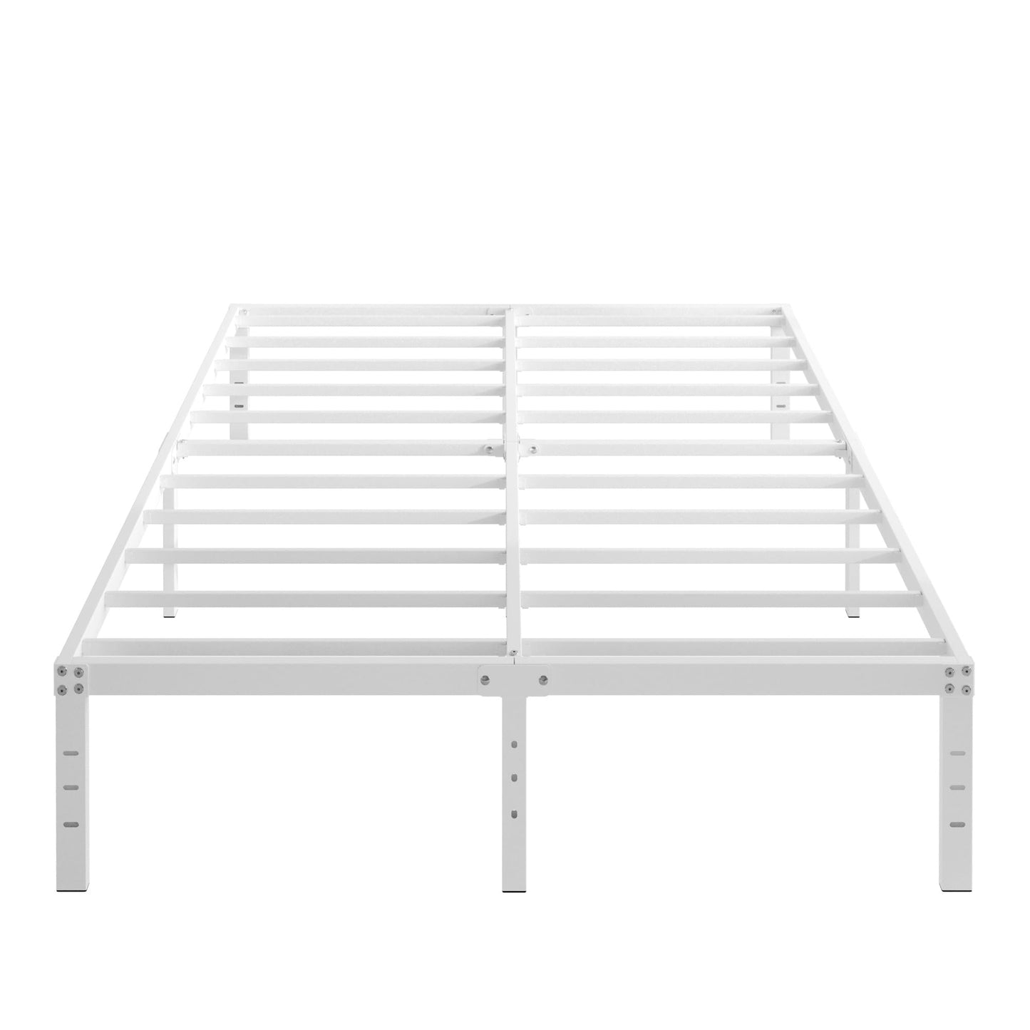 YUSENHEEI 14 Inch Full Size Bed Frame No Box Spring Needed, Heavy Duty Metal Bed Frame Full with Large Underbed Storage Space, Noise Free, Easy Assembly, White