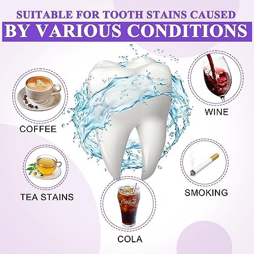 Purple Toothpaste for Teeth Whitening,Purple Teeth Whitening Kit,Tooth Stain Removal Colour Corrector,2PC