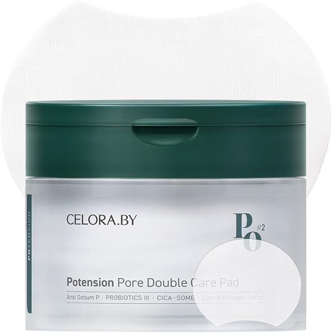 CELORABY Pore Double Care Pad - Korean Toner Pads with Exosomes, Triple Hyaluronic Acid & Probiotics for Pore Care, Hydration & Radiant Skin (70 Pads, All Skin Types)