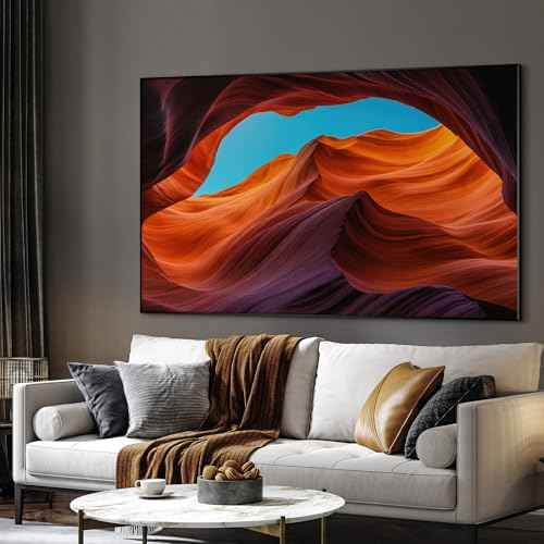 46"x72" Extra Large Framed Wall Art Antelope Canyon Rock Formation with Vibrant Colors for Home Living Room Bedroom Decor