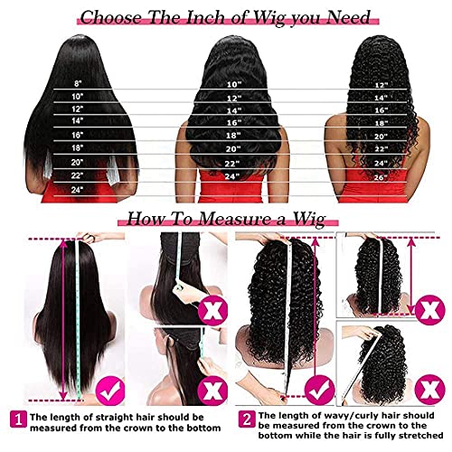 Headband Wig Human Hair Deep Wave 16 Inch Curly Headband Wigs for Black Women Human Hair Glueless None Lace Front Wig Brazilian Virgin Hair Wear and Go Wigs 150% Density Natural Black Color