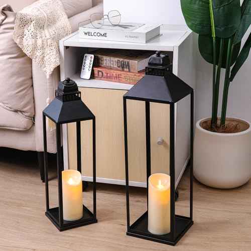 Large Lanterns Decorative Outdoor Indoor (2 Count)