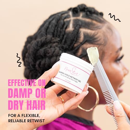 NappStar Super Hold Retwist Gel, Strong Hold for Locs and Edges, Non-Flaking, 4 Fl Oz