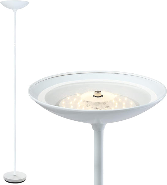 BoostArea LED Floor Lamp, 71''Torchiere Standing Lamp, White, Touch Switch