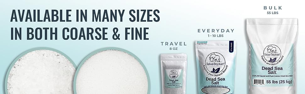 Natural Elephant Dead Sea Bath Salt | 19 Pounds Bulk Bag | 100% Natural and Pure | Coarse Grain | Ideal for Baths and Soaks