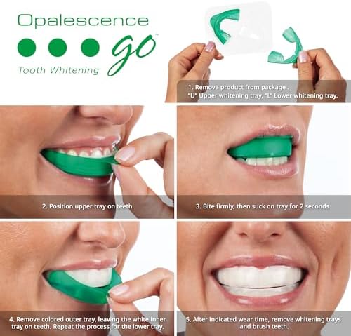 Opalescence Teeth Whitening Bundle - Opalescence Go 15% Hydrogen Peroxide Prefilled Trays (10 Trearments) and Sensitive Whitening Toothpaste 4.7 Onz - Mint Flavor 5194-5167