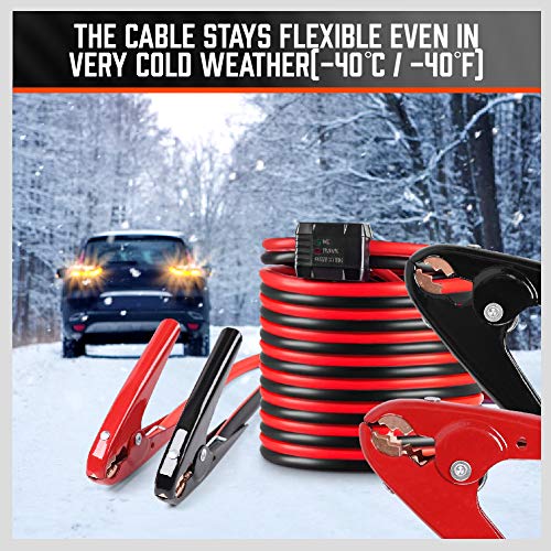 HORUSDY 25FT Jumper Cables, 1-Gauge 800A Heavy Duty Jumper Battery Cables 25 Ft Booster Jump Start, Reverse Polarity Protection - ETL Certified - style: 25FT Jumper Cables(1-Gauge 800A)