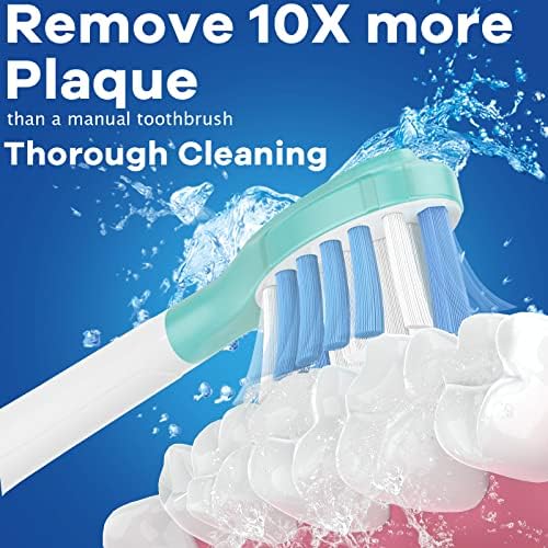 Replacement Heads for Philips Sonicare ProtectiveClean 4100 5100 6100 DiamondClean 9500 ExpertClean 7500 FlexCare HealthyWhite Electric Sonic Toothbrush C3 G3 W3 C2 G2 Brush, White, 6 Pack