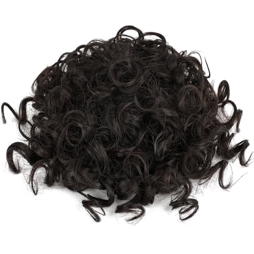 Lommel Messy Bun Hair Piece for Women 70g Elastic Drawstring Loose Wave Curly Hair Buns HairPiece Synthetic Hair Bun Hair Extensions for Women Daily Use(Dark Brown)