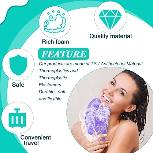 Karenhi 2 Pcs Honeycomb Exfoliating Glove Set Exfoliating Bath Mitt Honeycomb Face and Body Scrubber Shower Mitt for Cleaning Body Shower Face Skin Beauty Spa, Quick Drying(Purple)