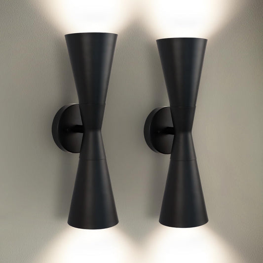 Wall Sconces Set of Two, Bathroom Sconces Lighting 13 inch Black Modern Sconces Wall Decor Set of 2 Indoor Wall Light Fixtures for Living Room Hallway Staircase Bedroom Hardwired
