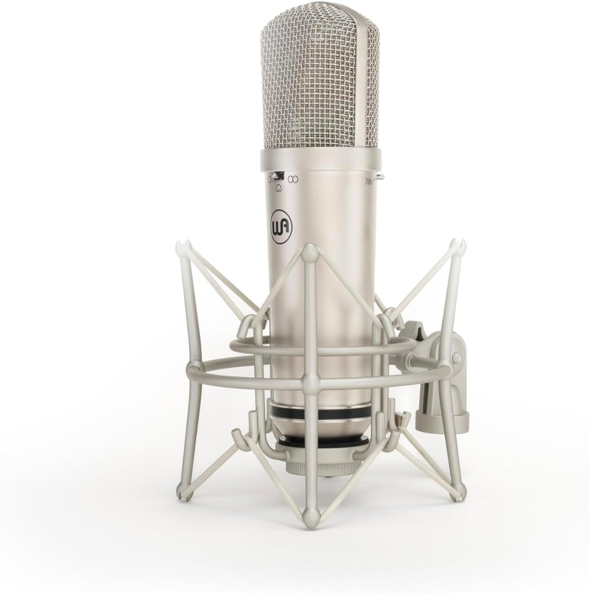 Warm Audio WA-87jr Large Diaphragm Condenser Mic with Shockmount, Rich Studio-Grade Sound for Vocals, Instruments, Podcasts, Nickel