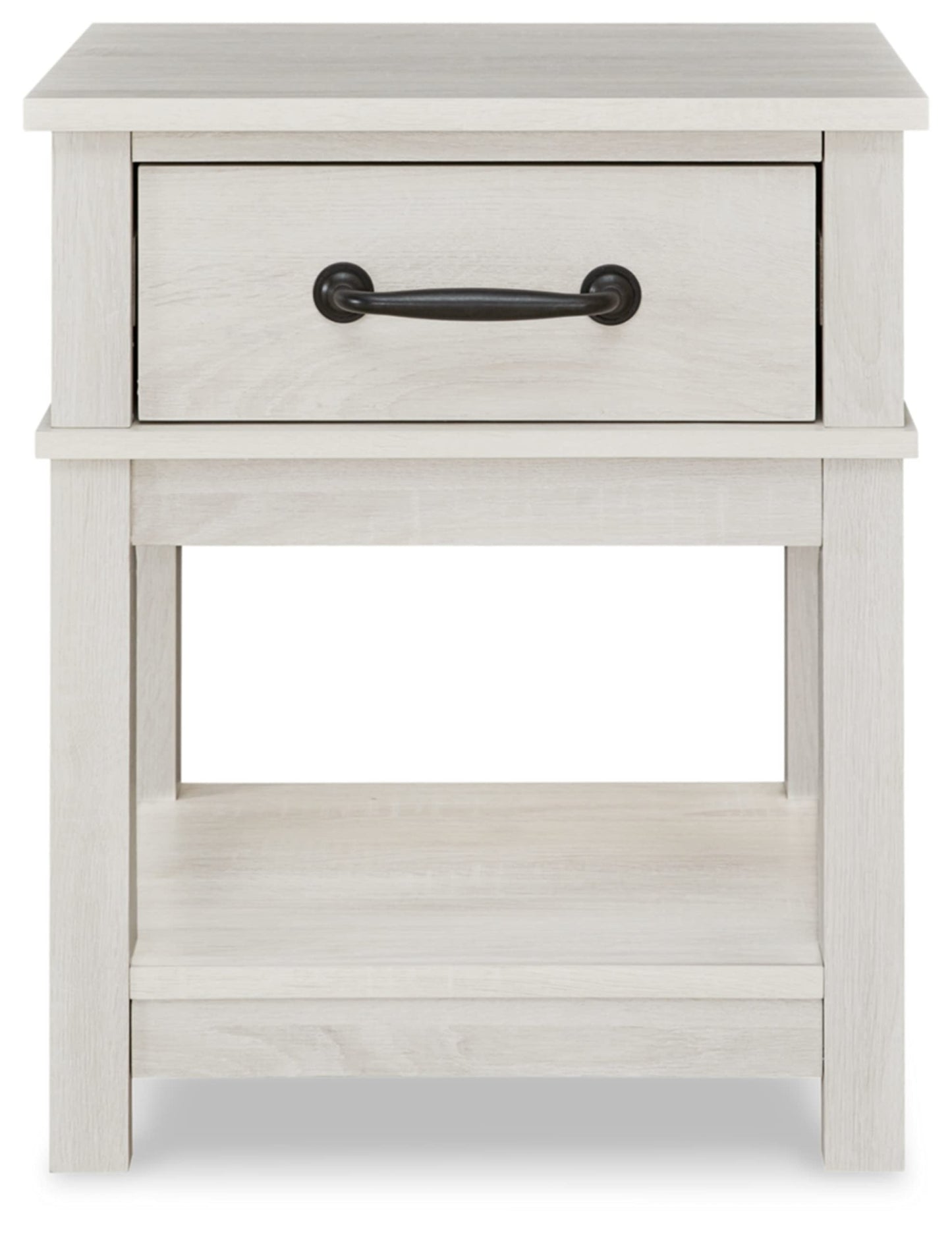 Signature Design by Ashley Dorrinson Farmhouse 1 Drawer Nightstand, 24.13" Tall, Whitewash