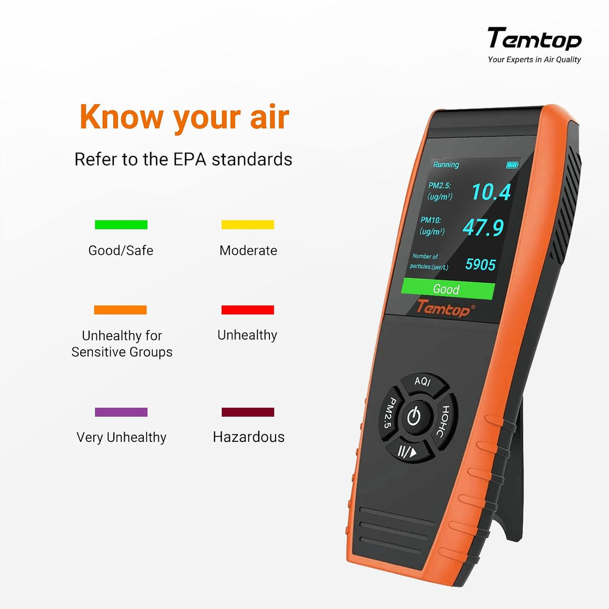 Temtop LKC1000S 2nd Professional Air Quality Monitor & Particle Counter