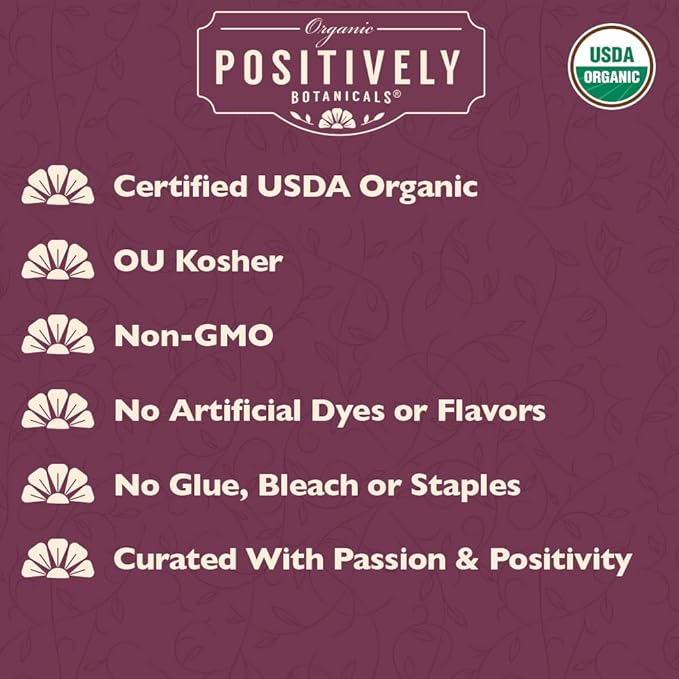 Organic Positively Botanicals Company, Moringa Leaf Herbal Tea Bags, 20 Count