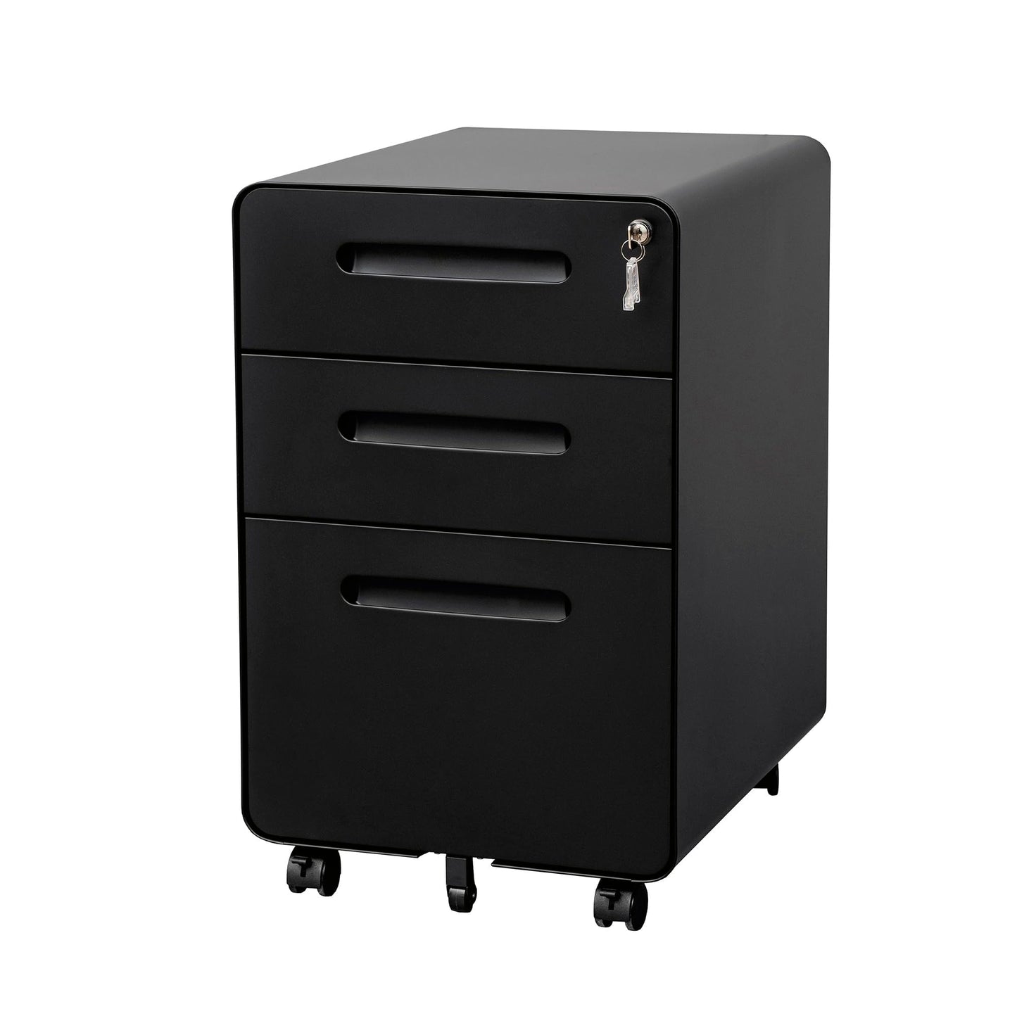 LVSTEEL 3 Drawer File Cabinet with Lock and 4 Keys, Mobile Metal Filing Cabinet, File Cabinets for Home Office, Under Desk, Pre-Assembly, File Drawer, Letter/Legal/A4 Hanging File Folders