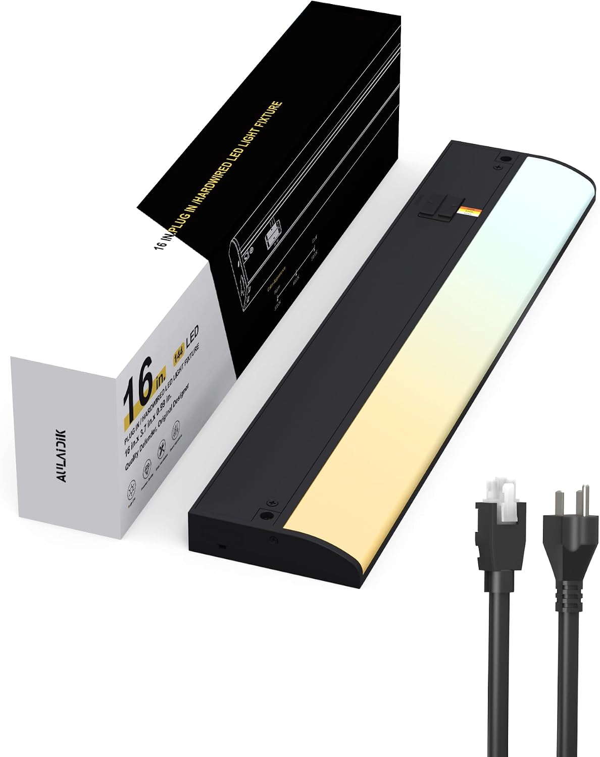 Under Cabinet Lighting with Power Cord and Linked Cord, 16 inch