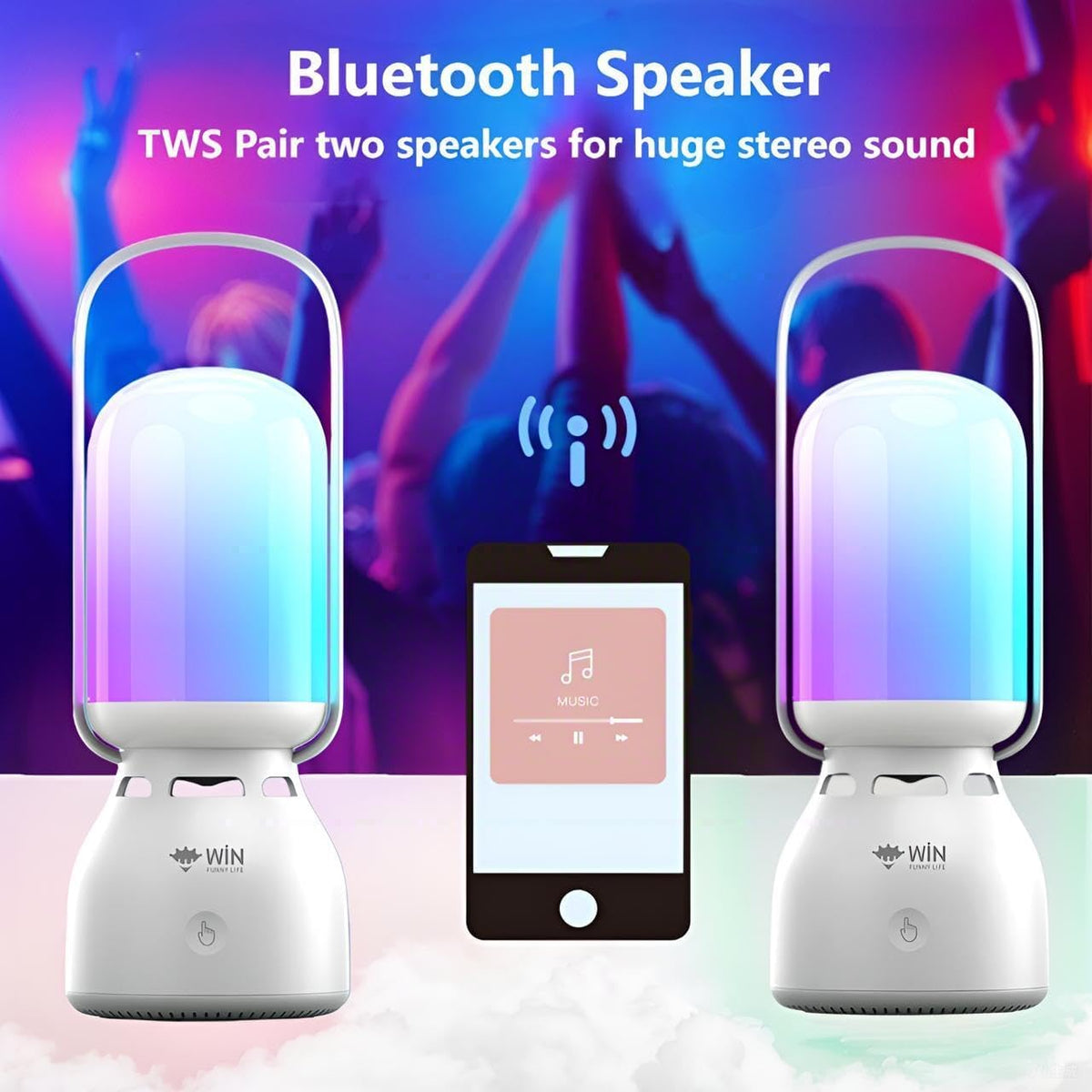 Bluetooth Camping Lantern Speaker, 3 Brightness Modes LED Light, 11 RGB Light Modes, Rechargeable Portable TWS Wireless Speaker, for Outdoor Camping, Halloween Party, Beach, Unique Hostess Gift