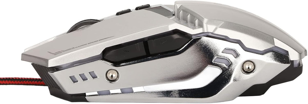 Gaming Mouse, Ergonomic Design with 4 Adjustable DPI and RGB Backlit, Accurate Control for Desktop Laptop PC Gaming (Silver)
