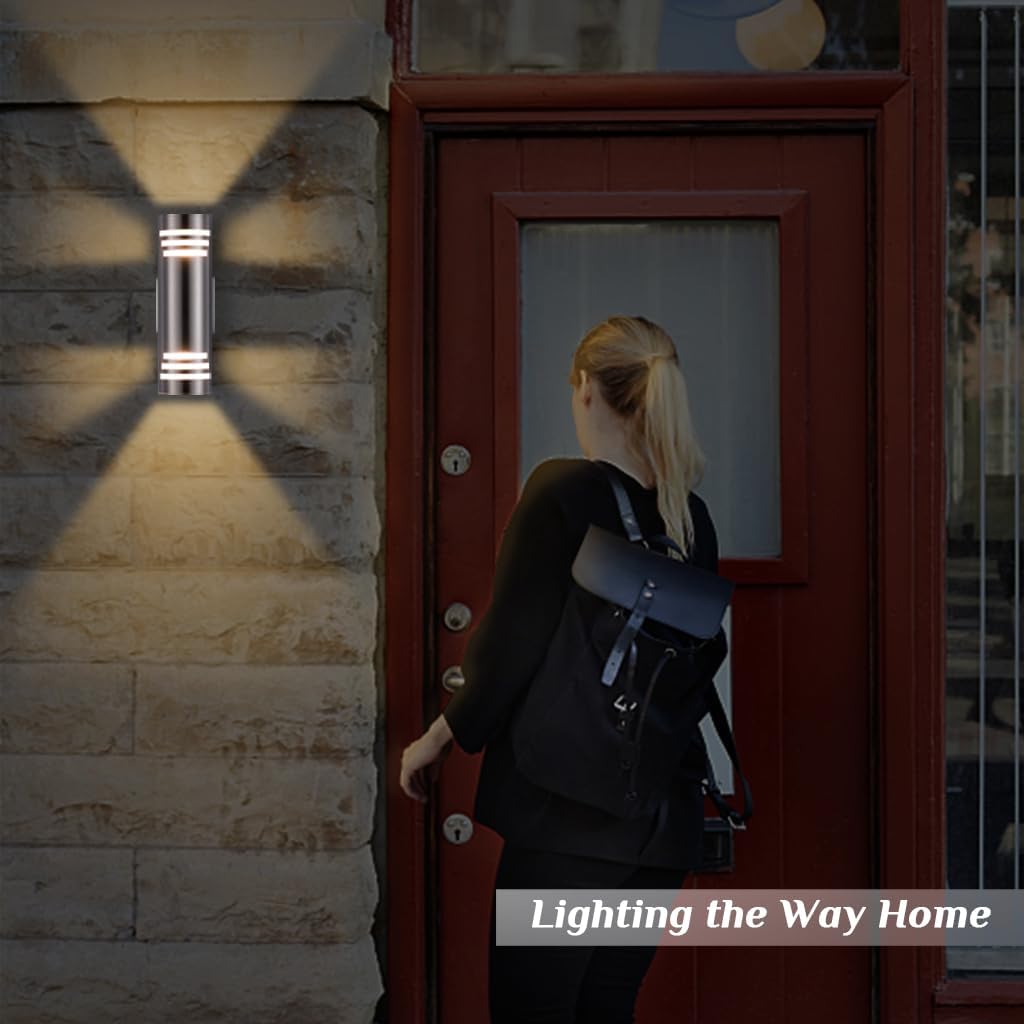SHIMR Dusk to Dawn Outdoor Wall Lights, Modern Up and Down Sconce