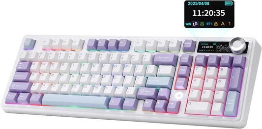 AJAZZ AK980 Wireless Mechanical Keyboard(Purple, Murad Switch)