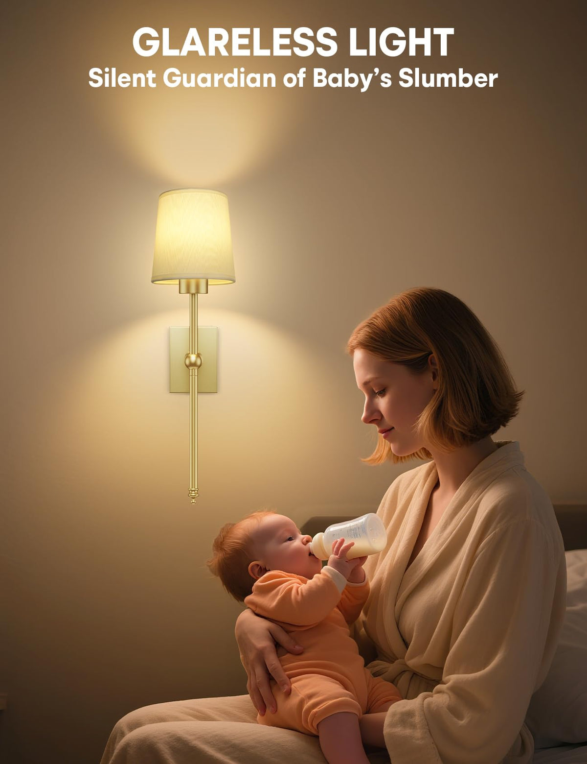 Battery Operated Wall Sconce Set of 2 - Gold Rechargeable 8000mAh Dimmable LED Wall Lights with Remote & Timer, Wireless Wall Lamps for Bedroom, Hallway, Living Room Decor
