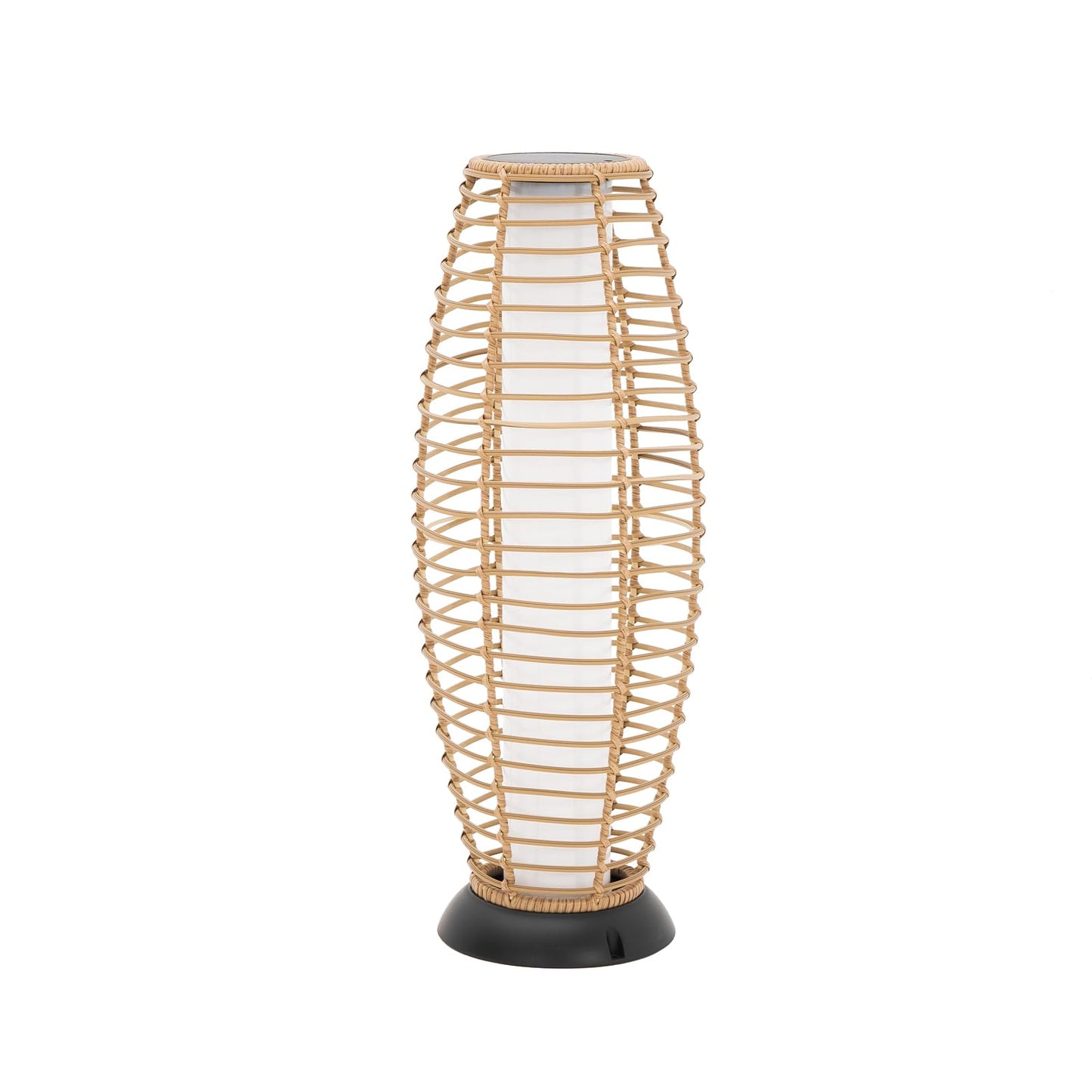 LebenLiebe Outdoor Floor Lamp Solar Powered Lantern Waterproof Outdoor Lamps Wicker Patio Lights for Garden Deck Backyard Decor