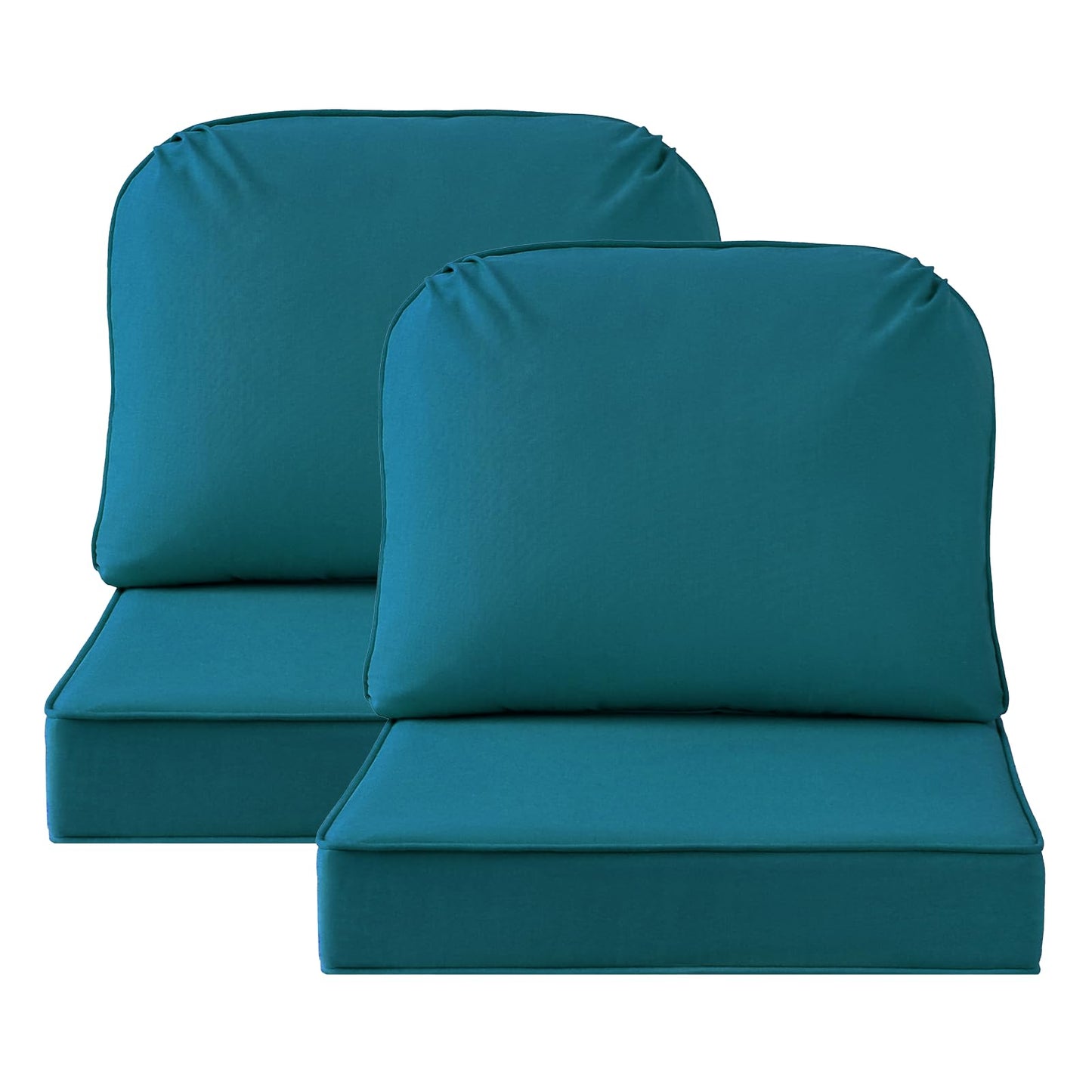 Supdurplus Outdoor Sunbrella Cushions for Patio Furniture Set of 2, 24"x24" Water Repellent Chair Cushions Removable Seat Bottom & Back Cushion Covers for Chair, Sofa, Couch, Spectrum Peacock