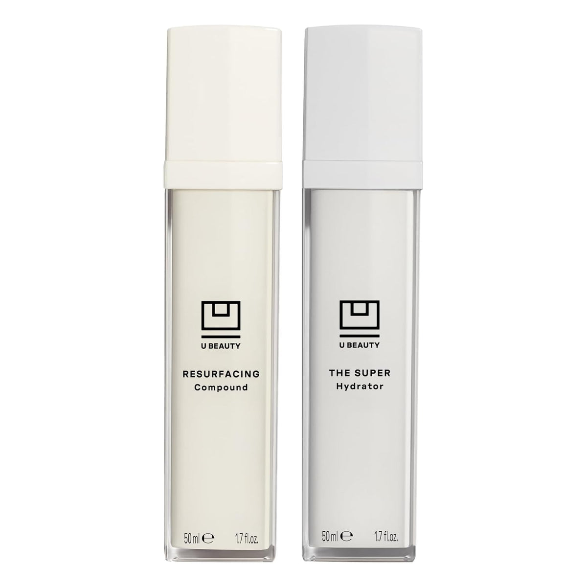 The U Beauty Duo - Resurfacing Compound & SUPER Hydrator Set - Vitamin C & E, Retinol, Hyaluronic Acid - Moisturizing Face Serum Duo for Smooth, Hydrated and Softer Skin, Set of 2 1.7 fl oz