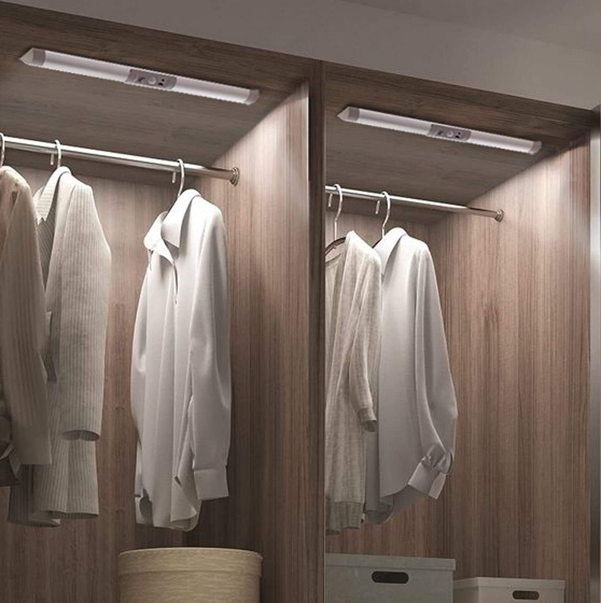 Joyzy 2 Pack Motion Sensor Closet Lighting with Eye Protection Design Automatic Closet Lights Battery Operated Pantry Light Wireless Lightings, LED Rechargeable Counter Lighting for Wardrobe