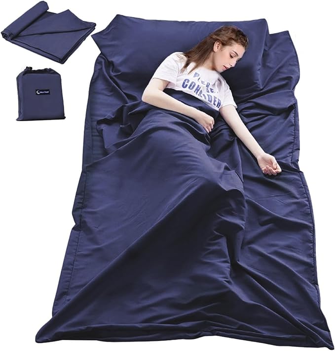 Sleeping Bag Liner Travel Sheets for Hotel Camping Sheets Travel Bed Sheets for Hotel Lightweight Single &Double Compact Sleeping Bag Sack Breathable Travel Sleeping Bag for Hotels Adult Compact Sacks